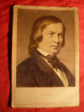 Fotografie veche pe carton sec.XIX- R. Schumann, Germania dim.=10,4 x17 cm