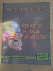 Atlas of Human Anatomy F.H. Netter 5th edition. Netter edita 5 (Engleza) - NOU! foto