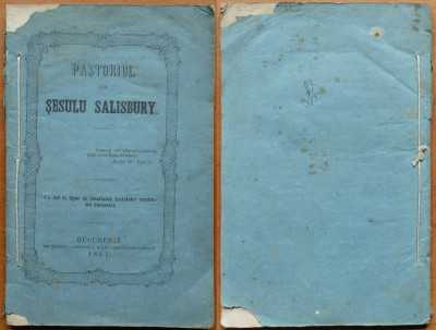 Pastorul din sesul Salisbury , Bucuresti , 1861 , editia 1 foto