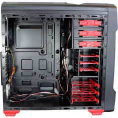 Carcasa PC Game Daemon 6005 Black Red ATX Middle Tower, USB3.0, interior negru foto