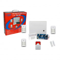 Resigilat - Kit sistem de alarma cu fir PNI 205 cu 3 senzori 1 contact magnetic si sirena foto