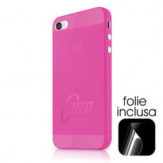 Husa iPhone 4/4S IT Skins Zero.3 Roz (folie inclusa) foto