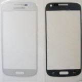Pachet Geam + folie sticla Samsung S4 mini i9195 alb / negru touchscreen ecran