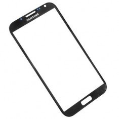 Pachet Geam + folie sticla Samsung Note 2 N7100 alb / negru touchscreen ecran