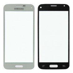 Pachet Geam + folie sticla Samsung S5 SM-G900F alb negru touchscreen ecran