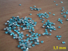 Set 100 cristale albastru deschis pt decorare unghii tip Swarovski 1,5mm foto