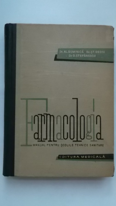 Al. Duminica, s.a. - Farmacologia, manual