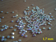 Set 100 cristale cu reflexii multicolore pt decorare unghii tip Swarovski 1,7mm foto