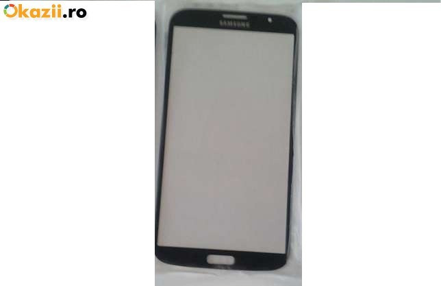 Pachet Geam + folie sticla Samsung Mega 6.3 I9200 alb/negru touchscreen ecran