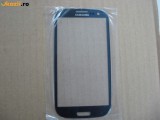 Pachet Geam + folie sticla Samsung Galaxy S3 i9300 albastru touchscreen ecran