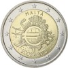 Moneda 2 Euro Malta 2012 TYE Comemorativa UNC, Noua - 10 Ani Euro