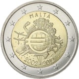 MALTA 2 euro comemorativa 2012 TYE, UNC, Europa, Cupru-Nichel