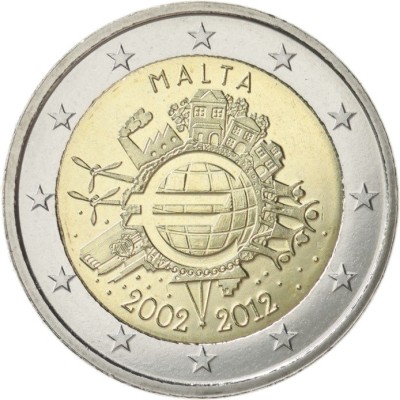 MALTA 2 euro comemorativa 2012 TYE, UNC foto