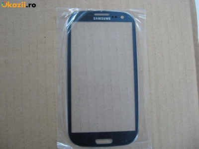 Pachet Geam + capac spate Samsung Galaxy S3 i9300 albastru touchscreen ecran foto