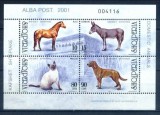 ALBANIA 2001 FAUNA ANIMALE DOMESTICE - CAI,CAINI,PISICI, Nestampilat
