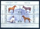 ALBANIA 2001 FAUNA ANIMALE DOMESTICE - CAI,CAINI,PISICI, Nestampilat