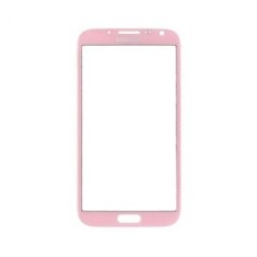 Pachet Geam + folie sticla Samsung Note 2 N7100 alb roz /maro touchscreen ecran