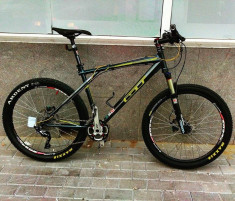 Bicicleta de concurs MTB GT Zaskar Expert gri sidefat &amp;amp; galben Mountainbike foto