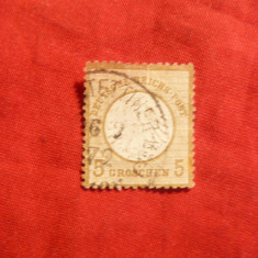 Timbru 5 gr.gri 1872 -Prima Emisiune Germania ,scut mic , stampilat