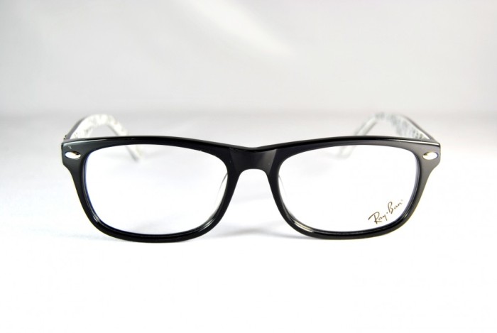 Rame de ochelari Ray Ban RB5228 2009 negru cu print interior foto mare Rame de ochelari Ray Ban RB5228 2009 negru cu print interior foto mare