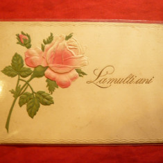Ilustrata -Felicitare Craciun - Trandafir , circulat 1910