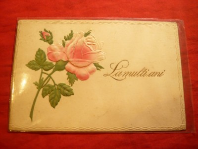 Ilustrata -Felicitare Craciun - Trandafir , circulat 1910 foto