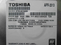 HDD 2TB Toshiba DT01ACA200 SATA - DEFECT foto