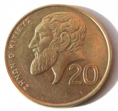 G5 CIPRU 20 CENTS CENTI 1991, 7.75 g., Nickel-Brass, 27.25 mm ** foto