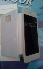 Husa alba Samsung Galaxy S2 I9100 carte flip cover s view cu capac baterie foto