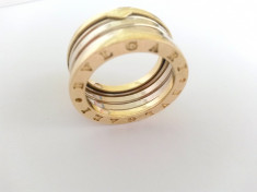 Inel BVLGARI AUR Galben Alb 14k 11,52 gr UNISEX de la BJL GOLD ca NOU Poze reale foto