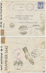 Plic istoric Franta 1945 spre Emil Racovita cenzuri Rusia Marea Britanie Romania foto