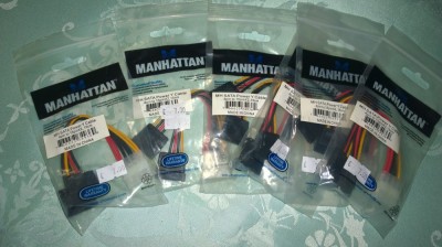 Adaptor Power Molex- Dual Sata Manhattan Sigilat Livrare gratuita! foto