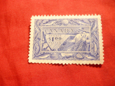 Timbru- Pescar 1951 Canada ,nestampilat , fara guma foto