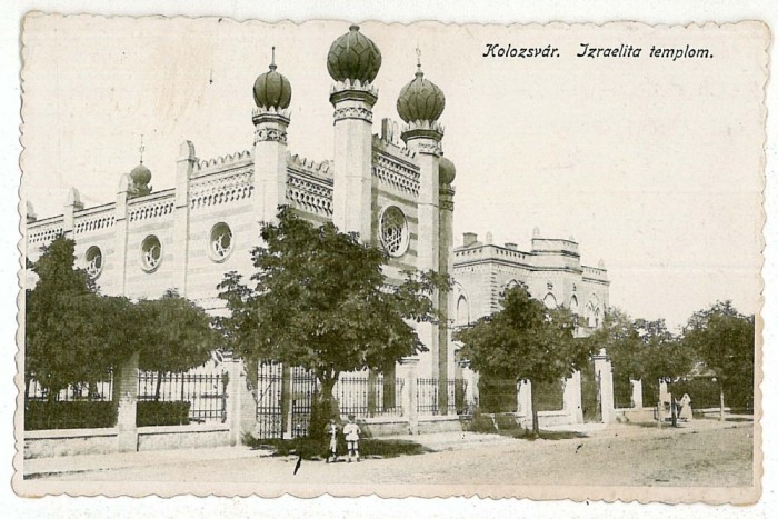 118 - Cluj, SYNAGOGUE, Romania - old postcard - used - 1918
