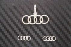 Set Audi (medalion + 1 pereche de cercei) din argint NOU! foto