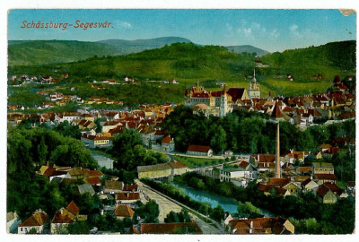2086 - SIGHISOARA, Mures, Panorama - old postcard - unused foto