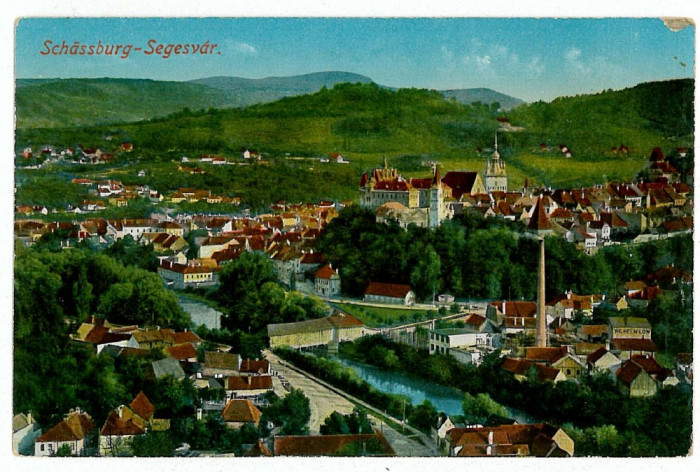 2086 - SIGHISOARA, Mures, Panorama - old postcard - unused