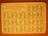 Calendar cu Program Retur Divizia Nationala de Fotbal 1987-1988