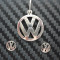 Set bijuterii VW Volkswagen (medalion + o pereche de cercei) din argint, NOU