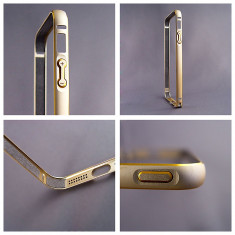 BUMPER metalic husa iPhone 5 / 5S -GOLD- POZE REALE! FOLIE CADOU! foto