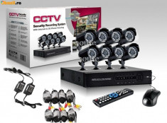 Sistem Supraveghere Video 8 camere complet DVR internet full D1 960H HDMI romana foto