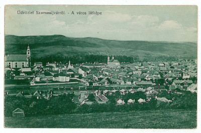 1460 - GHERLA, Cluj, Panorama, Railway Station - old postcard - used - 1917 foto