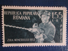 TIMBRE ROMANIA ZIUA MINERULUI MNH 1953 foto