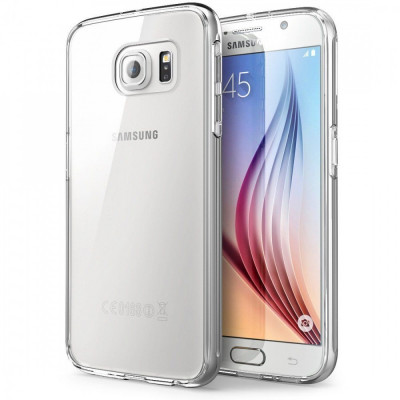 Husa ultra subtire soft silicon CLEAR Samsung Galaxy S6 + folie protectie ecran foto