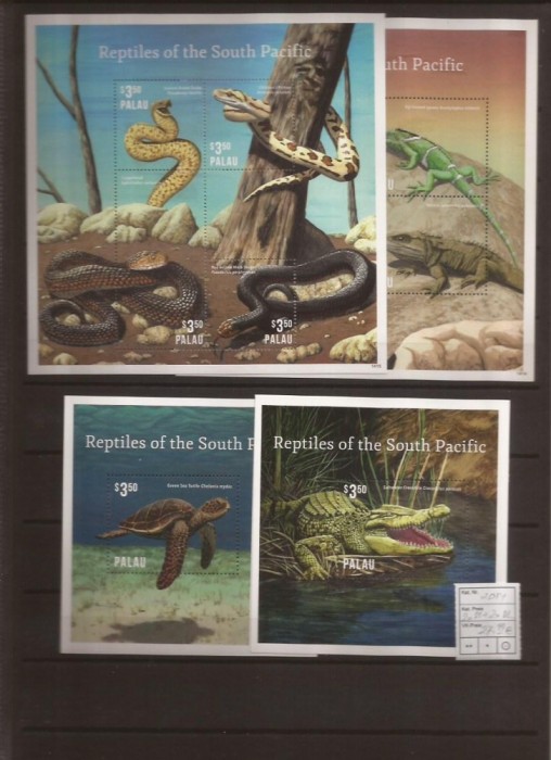 Palau - reptiles de South Pacific - 2014 2 ss+ 2 bl.