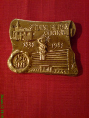 medalie placheta deosebita SPITALUL MILITAR CENTRAL 1831-1981 , 150 ANI foto