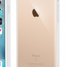 Husa silicon transparent cu margine alba intarita Iphone 6 4,7" + folie