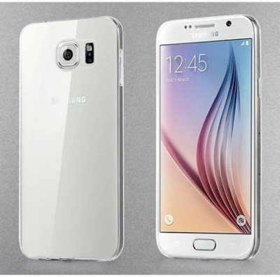 Husa ultra subtire soft silicon CLEAR Samsung Galaxy S6 EDGE + folie CURBATA foto