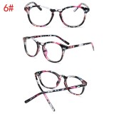 Ochelari lentila transparenta rame plastic flori model FLOWER husa inclusa, Unisex, Wayfarer