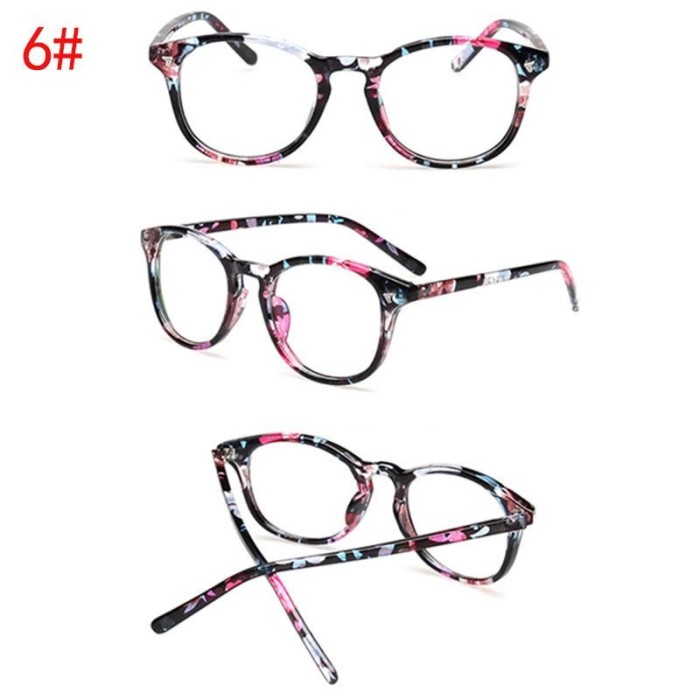 Ochelari lentila transparenta rame plastic flori model FLOWER husa inclusa